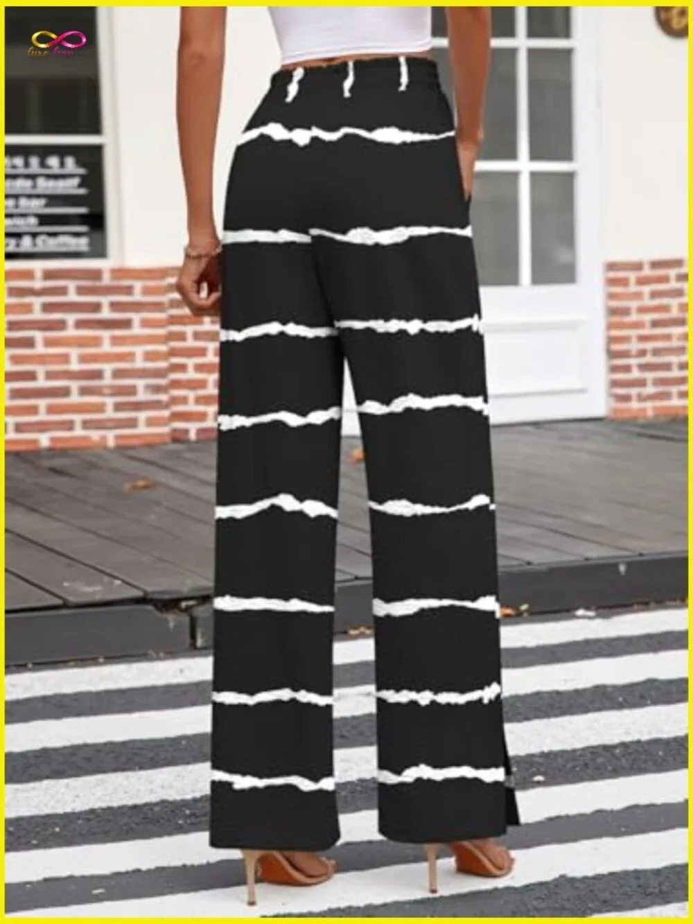 Wide Leg Palazzo Pants High Waisted Drawstring Lightweight Casual Trousers